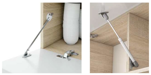 Parete attrezzata ad angolo, con porta tv, mensola e pensile, bianco lucido e grigio cenere