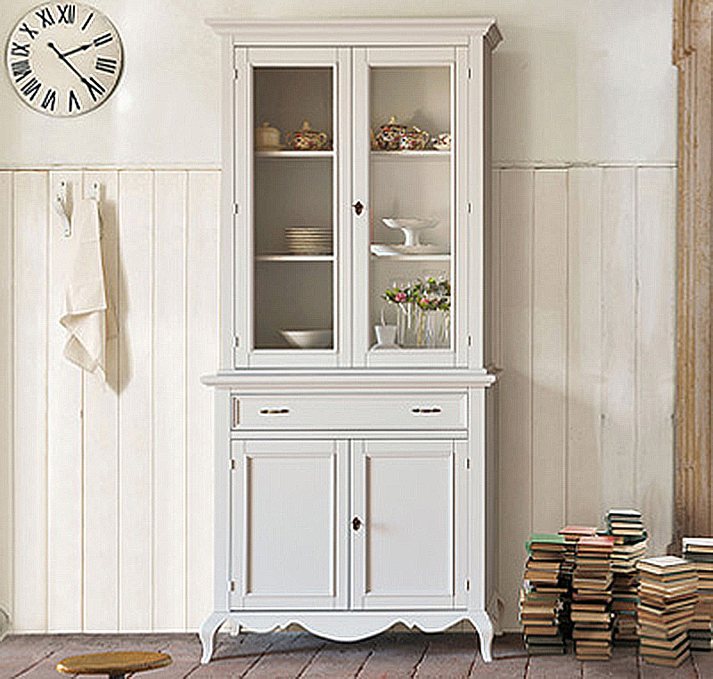 Credenza 2 ante + alzata 2 ante, finitura zinco