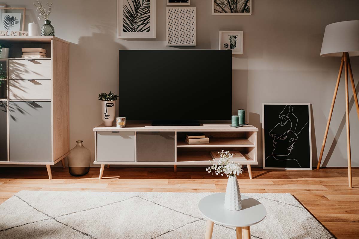 Soggiorno Rosvik in finitura Grigio Seta, Grigio Perla e Antracite