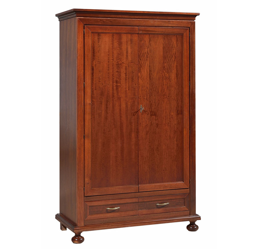 Armadio 2 porte 2 cassetti, finitura Noce, Arte povera