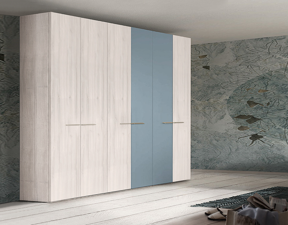 Armadio moderno a 6 ante battenti in finitura Noce brina e Cadaques