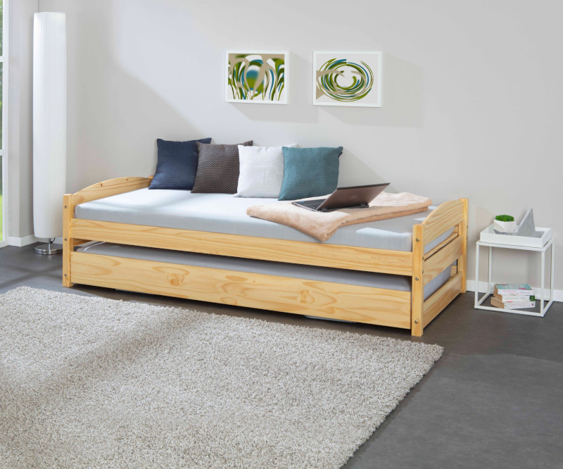 Divano letto con secondo letto ad estrazione alla pari del primo