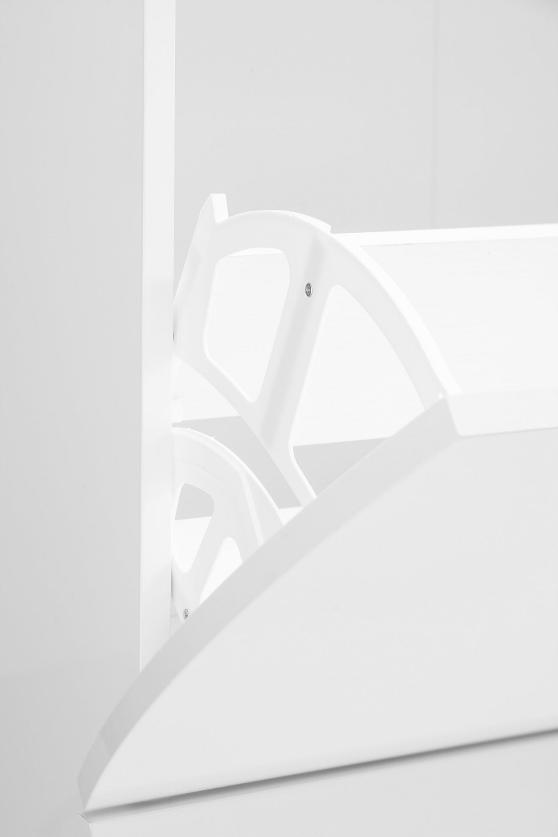Scarpiera a 3 ante sagomate bianco laccato lucido, linea onda