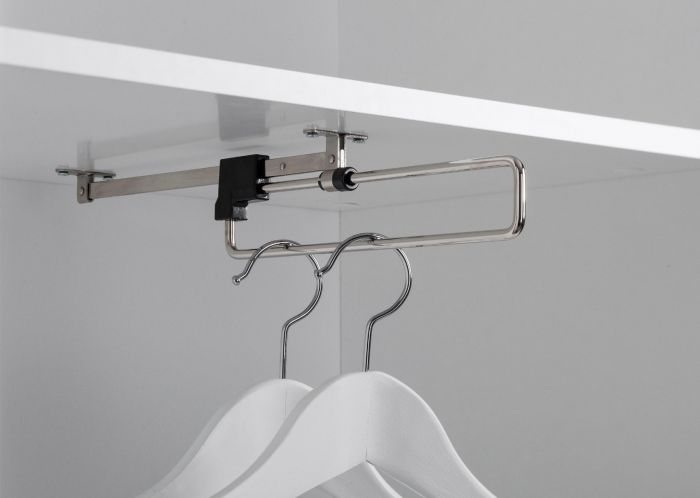 Credenza Madia salvaspazio a 2 ante sagomate, bianca laccata lucida, linea onda