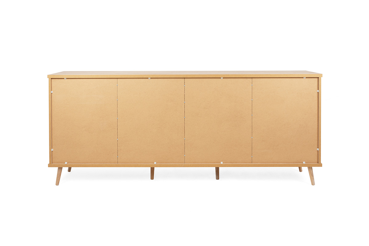 Madia Rosvik con 3 ante e 2 ripiani in finitura Grigio Seta, Grigio Perla e Antracite