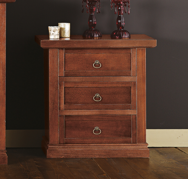 Comodino finitura noce, stile classico