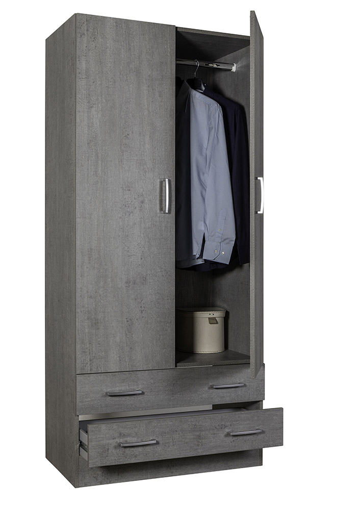 Armadio due ante offerta finitura cemento dark