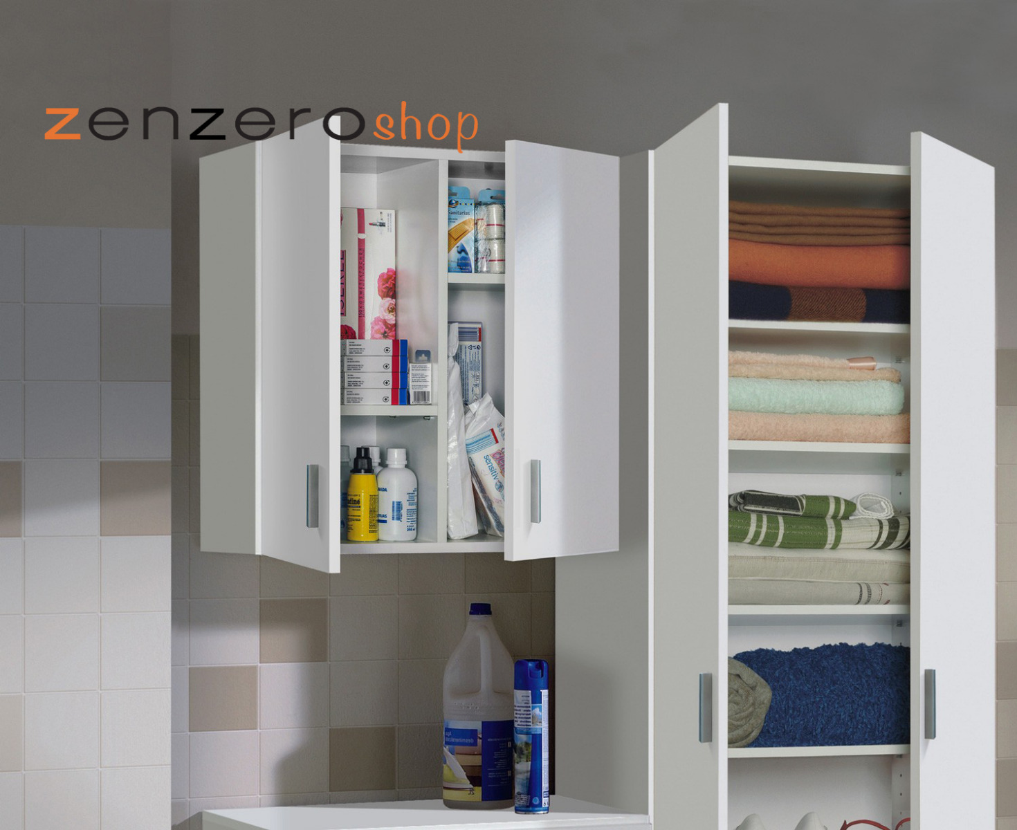 Pensile salvaspazio 2 ante, lunghezza 59 cm