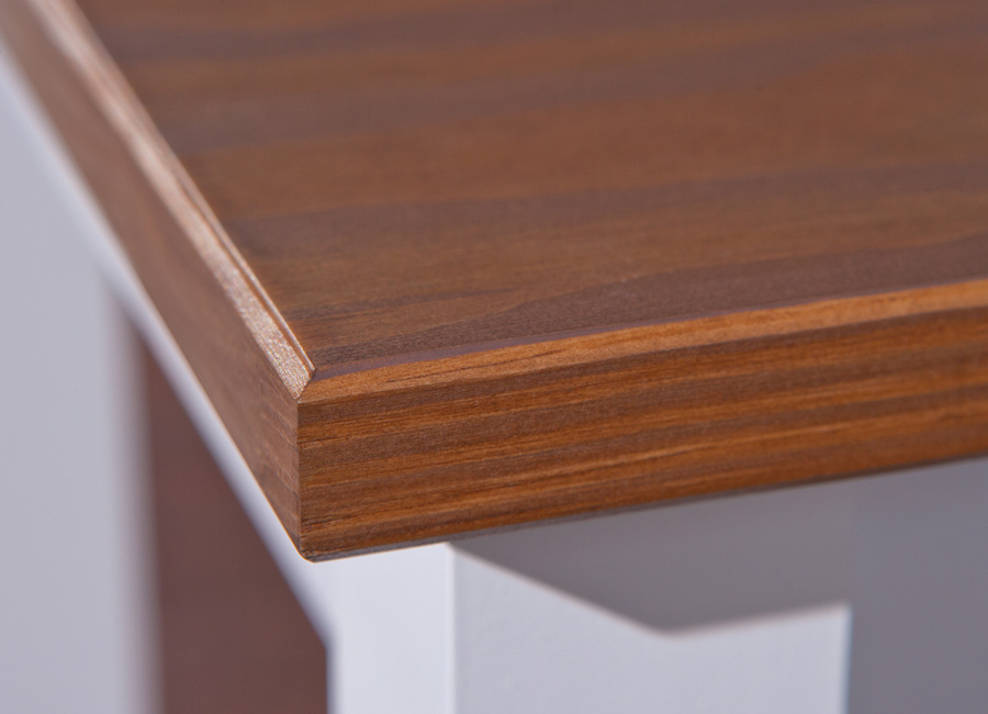 Tavolo in legno massello bianco marrone, 160x90 cm