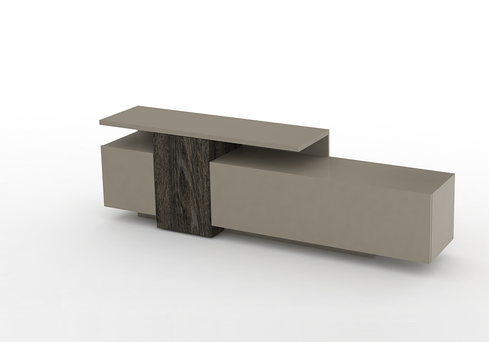 Porta TV moderno, sabbia e rovere scuro 