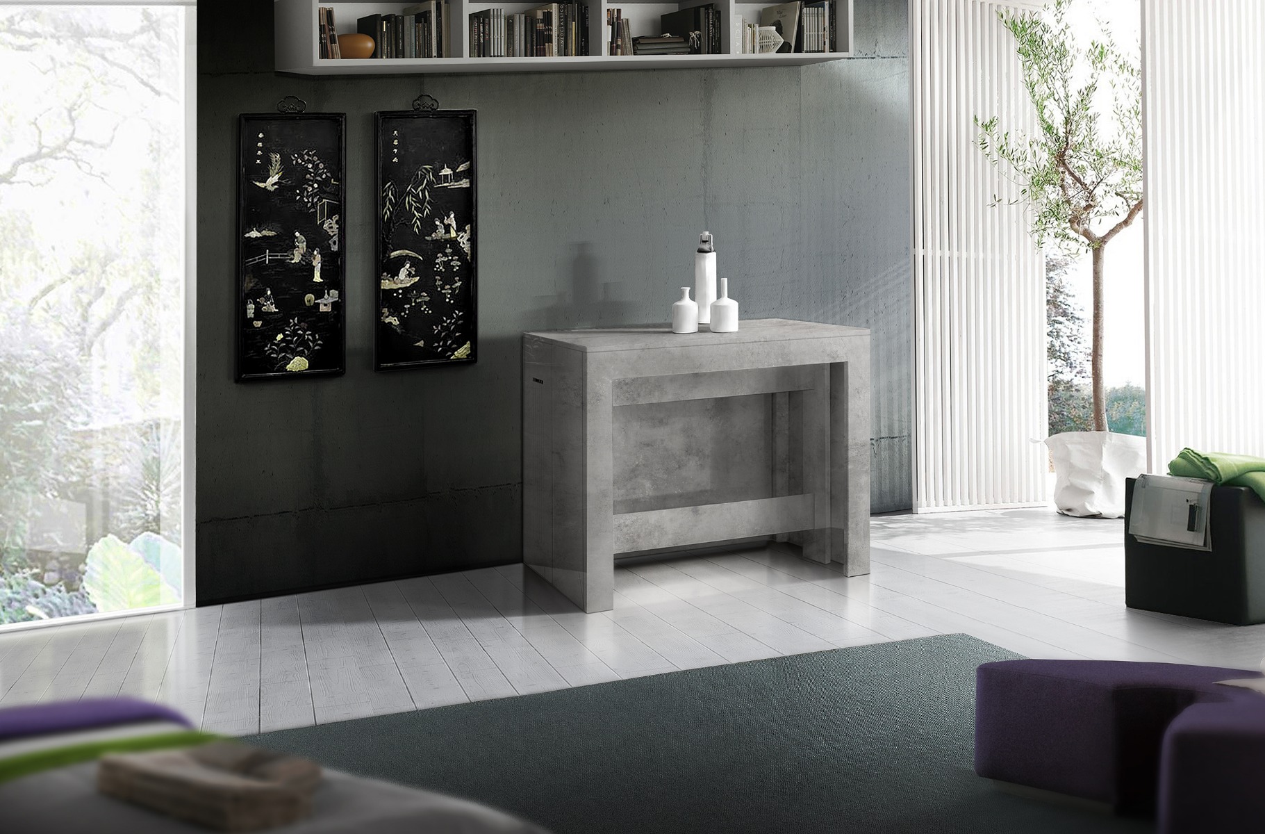 Consolle Pesciolino allungabile 3 metri, grigio