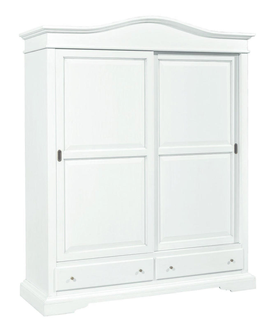 Armadio 2 porte scorrevoli e 2 cassetti, laccato opaco