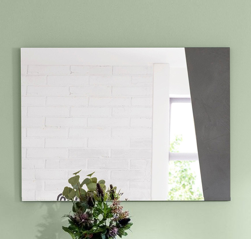 Specchiera rettangolare L.80 cm, con dettaglio Ardesia