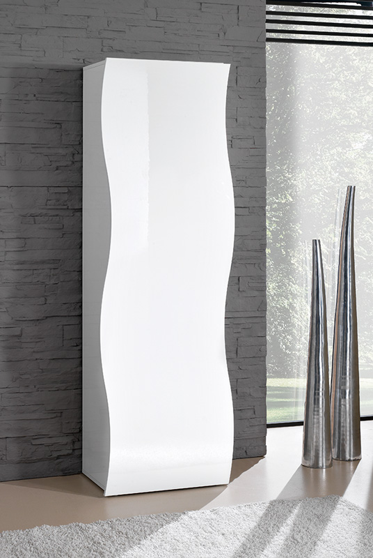Guardaroba da ingresso bianco lucido linea onda
