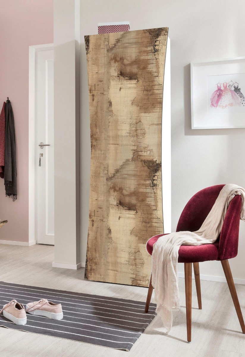 Armadio guardaroba bianco laccato lucido e pero