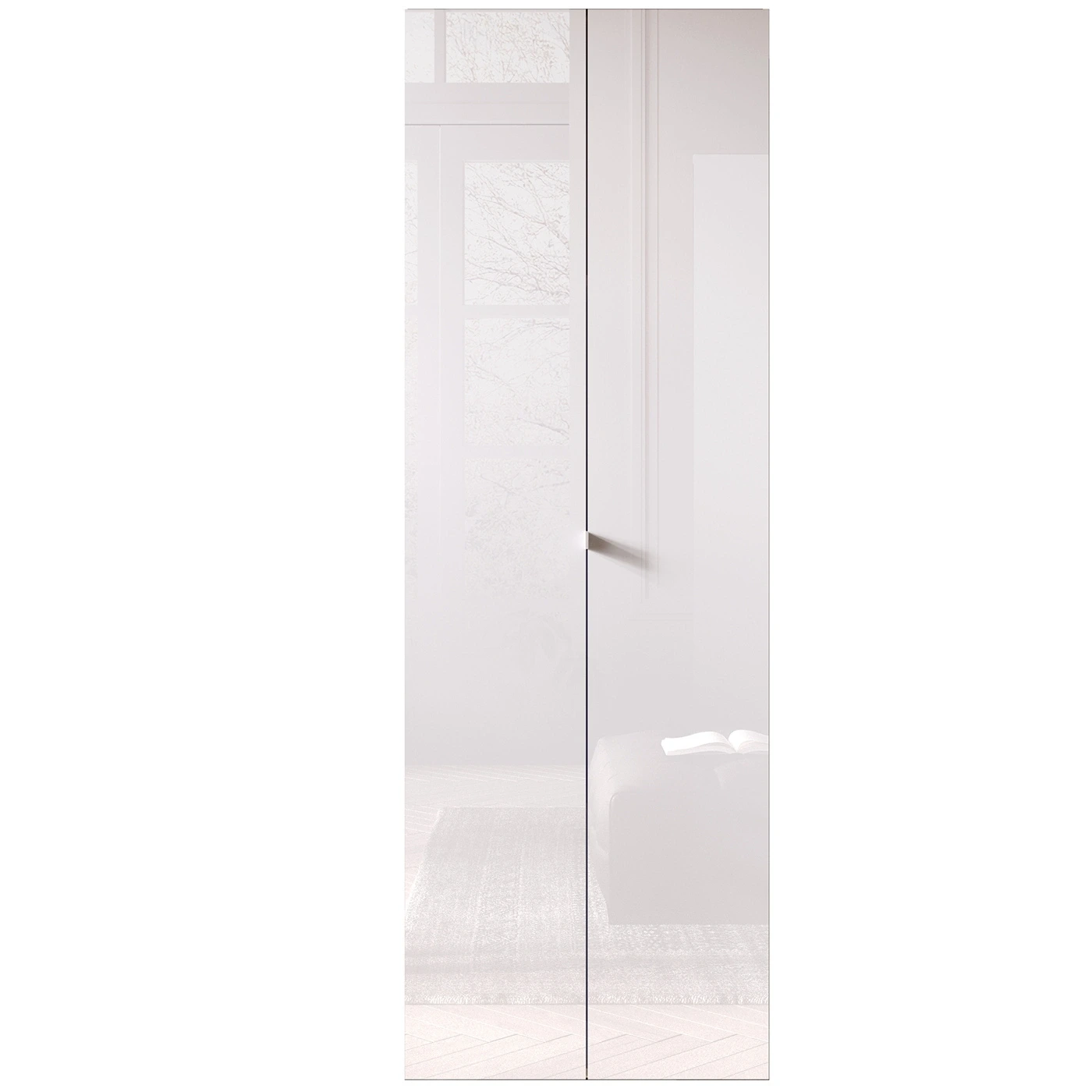Armadio 2 ante e 3 ripiani H.180 cm, finitura Bianco 