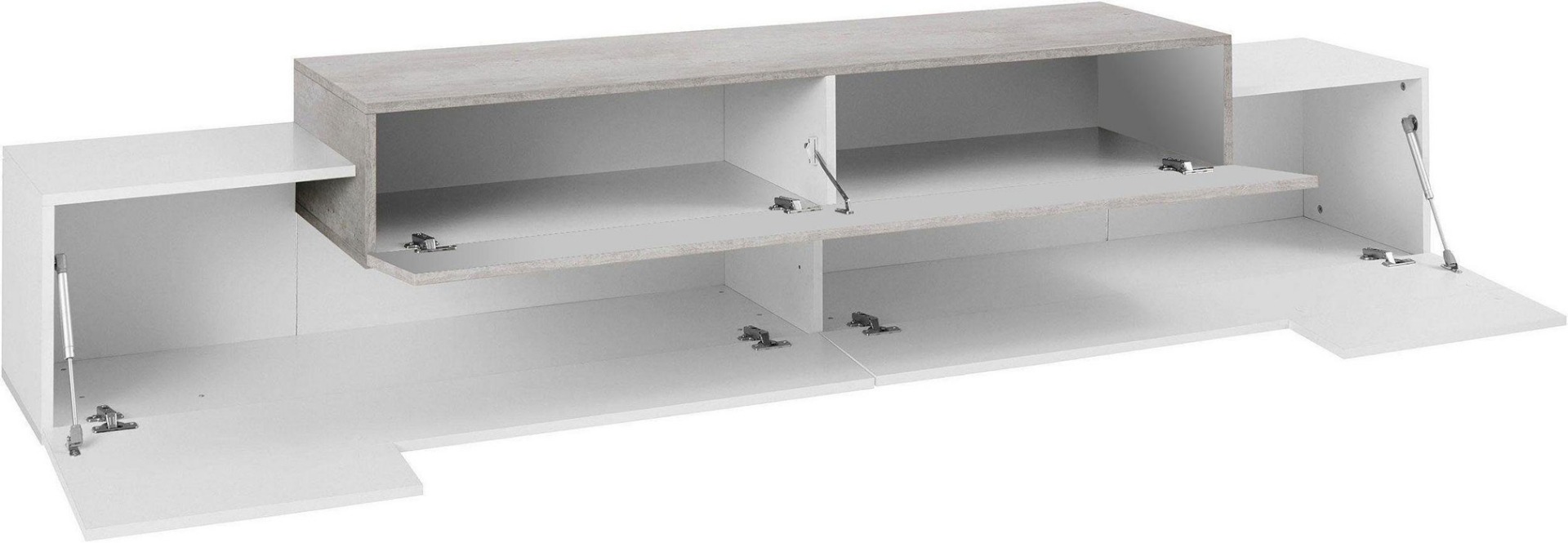 Mobile porta tv moderno con 3 ante in finitura Bianco lucido e Pero