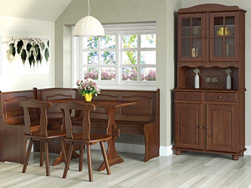 Panca contenitore ad angolo, legno massello verniciato Mocca