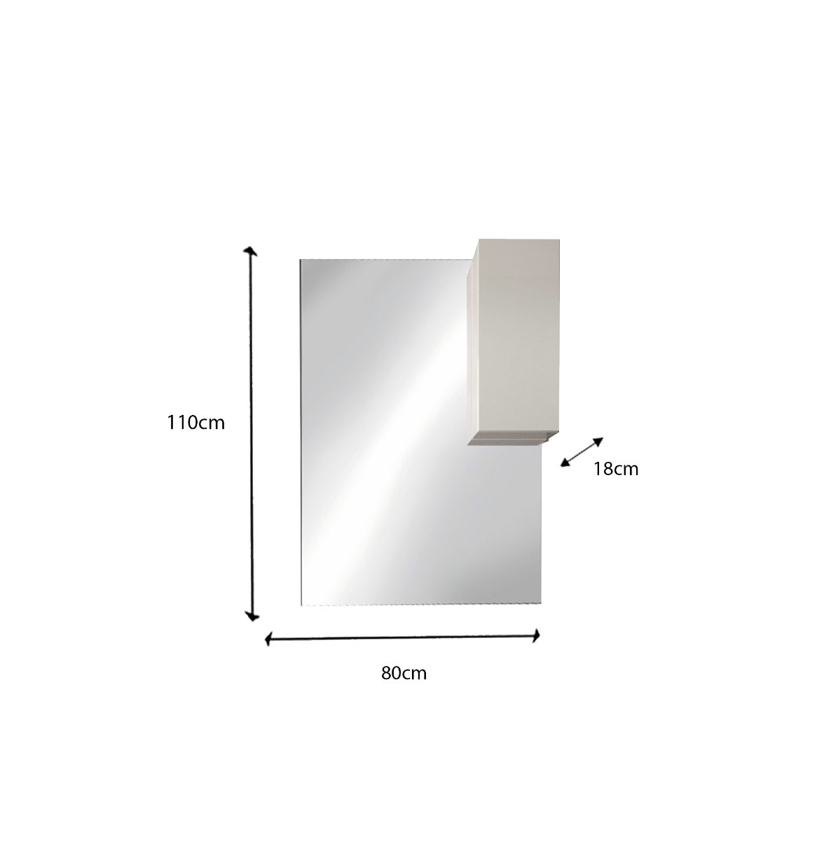 Conveniente Mobile bagno a terra, 3 cassetti L.82 cm, bianco con inserti specchio