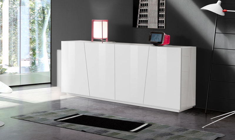 Madia credenza 4 ante bianco lucido