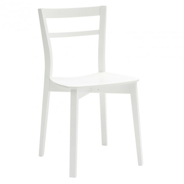 Sedia in legno bianca con fondino