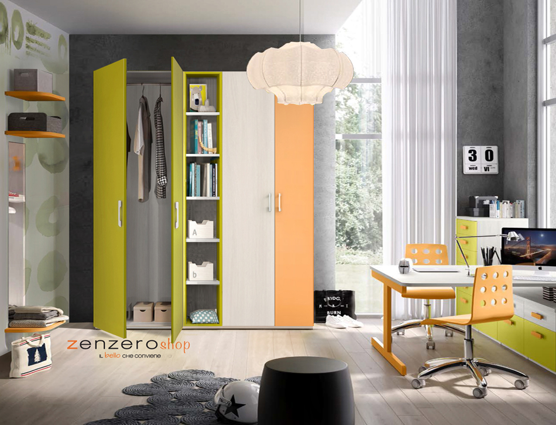 Armadio H.195 con 4 ante battenti 