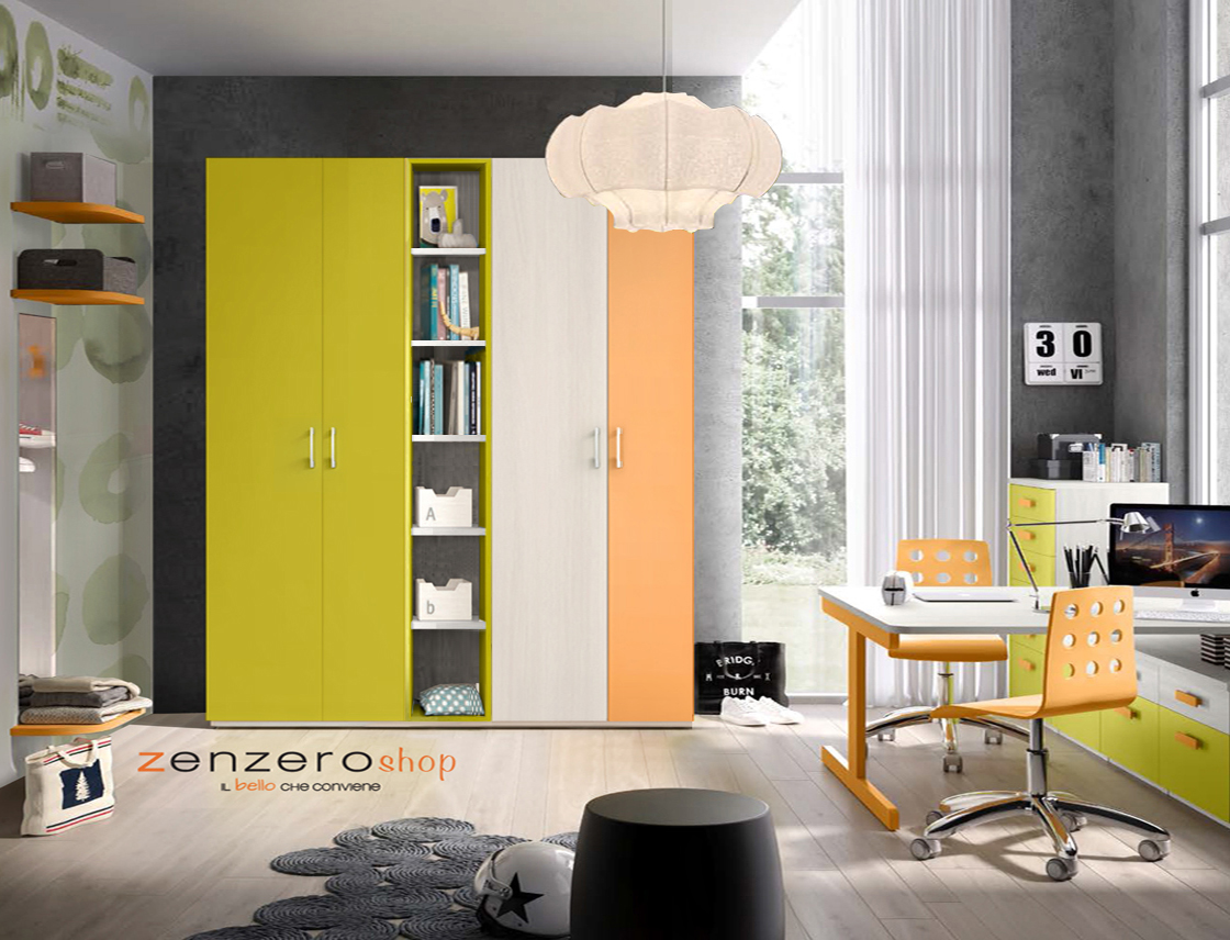 Armadio H.195 con 4 ante battenti 