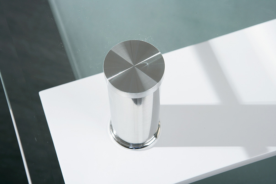 Tavolino da caffè in vetro di design moderno  bianco