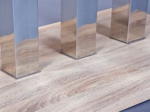 Tavolo, in mdf finitura rovere e metallo cromato - 160x90 cm