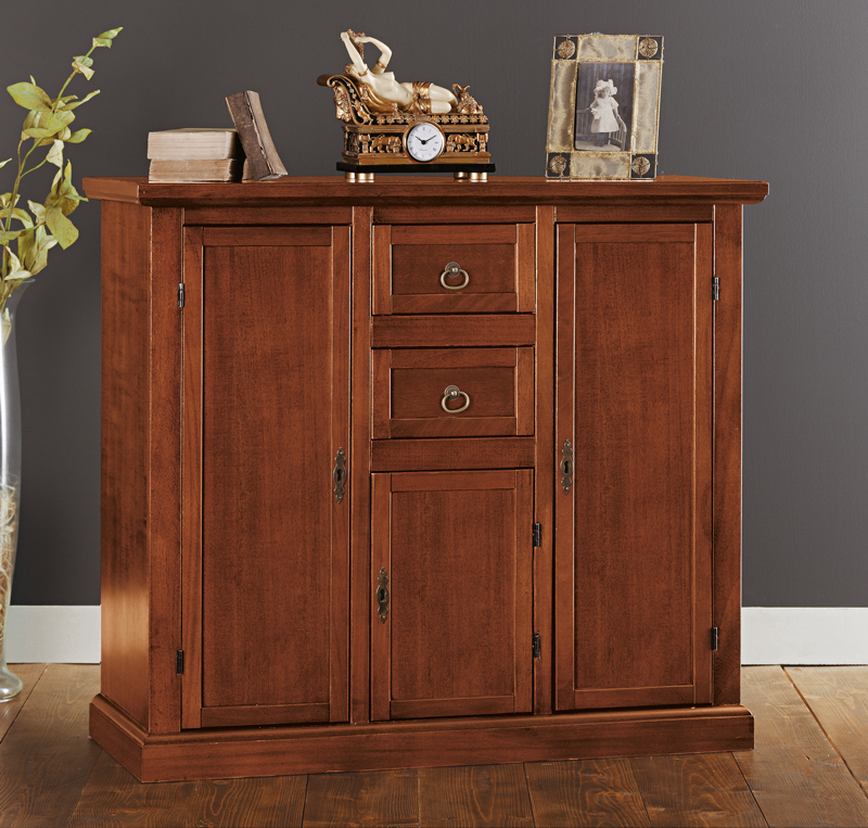 Credenza in legn, noce, arte povera - cm 100x88