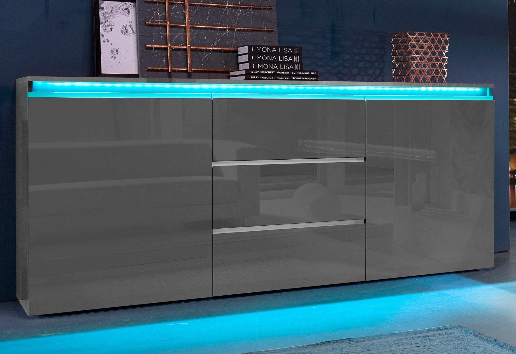 Madia moderna finitura Antracite lucido