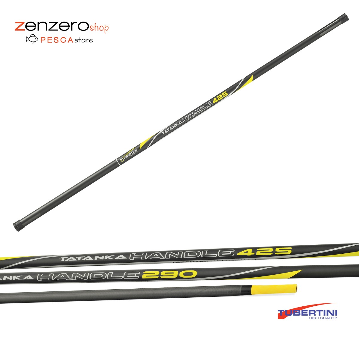 Tubertini manico per guadino tatanka handle, 2.90 mt