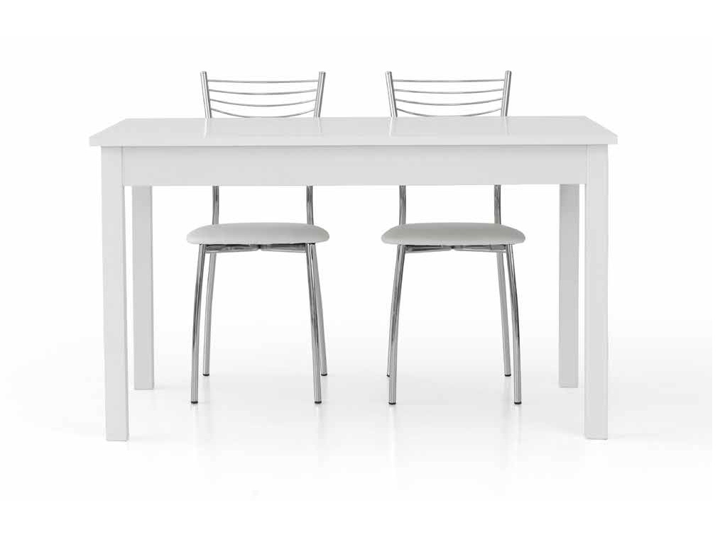 Tavolo allungabile in legno, finitura bianco frassinato Zenzero Shop