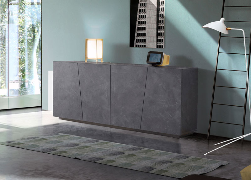 Madia credenza 4 ante in finitura ardesia