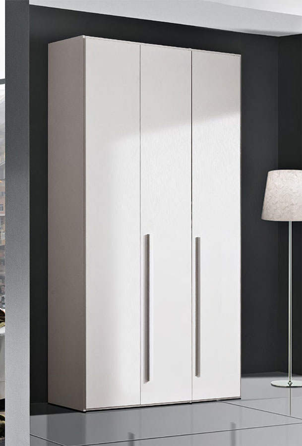 Armadio tre ante battenti bianco frassinato