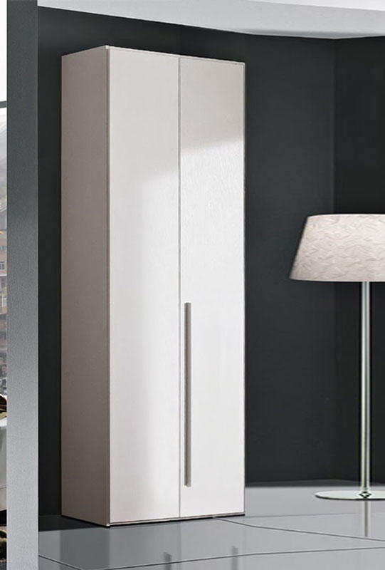 Armadio due ante battenti, bianco frassinato