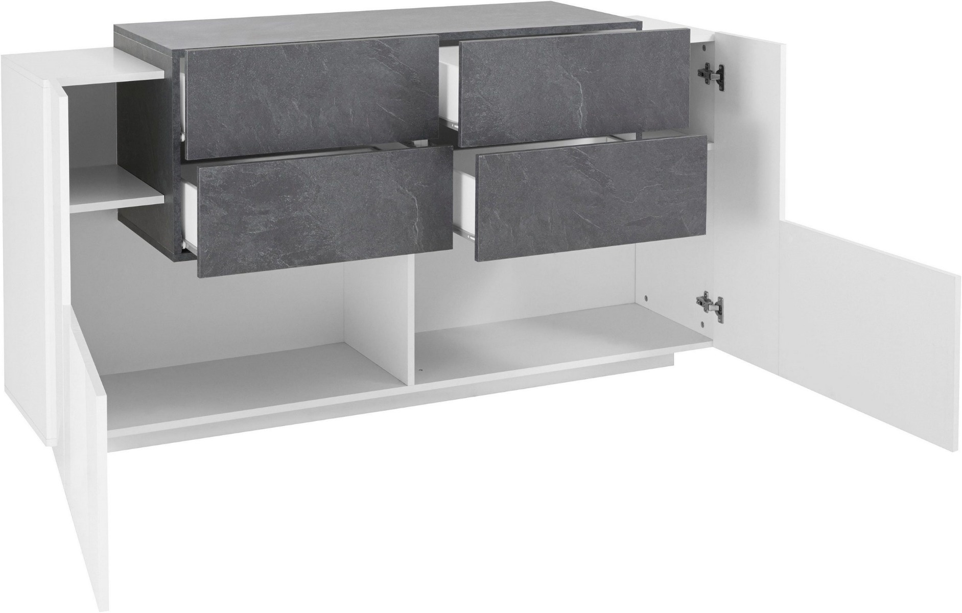 Madia Ardesia e Bianca con 4 cassetti e 2 ante