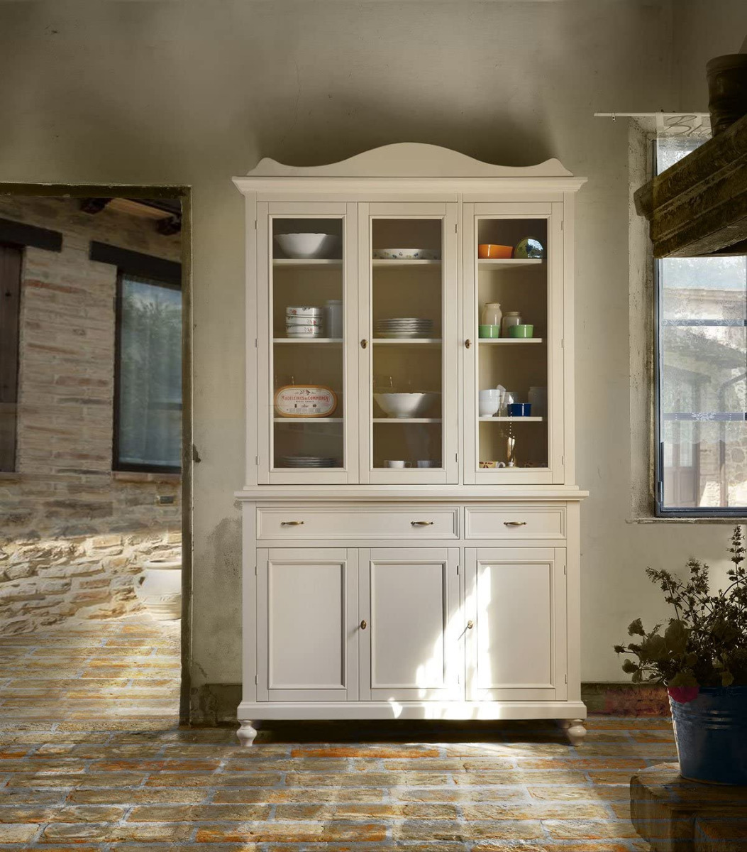 Credenza 3 ante + alzata 3 ante, finitura sabbia