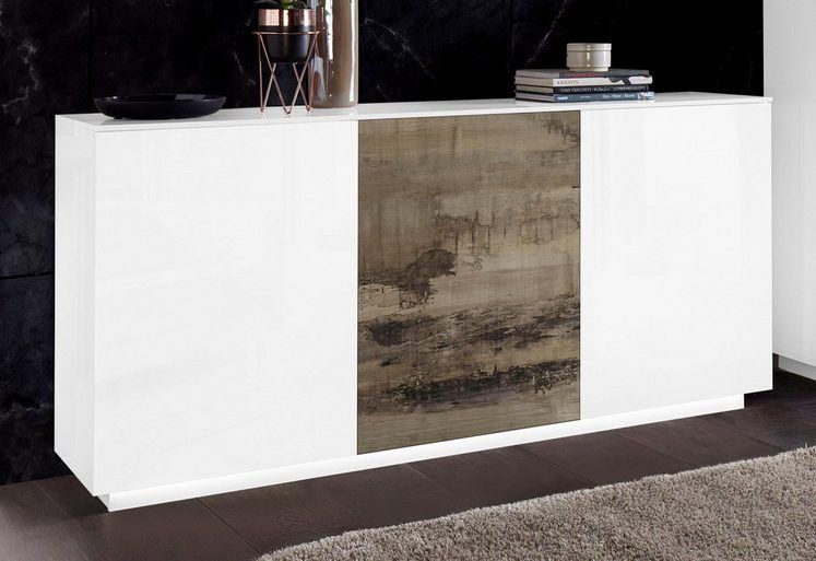 Madia 3 ante bianco lucido e pero