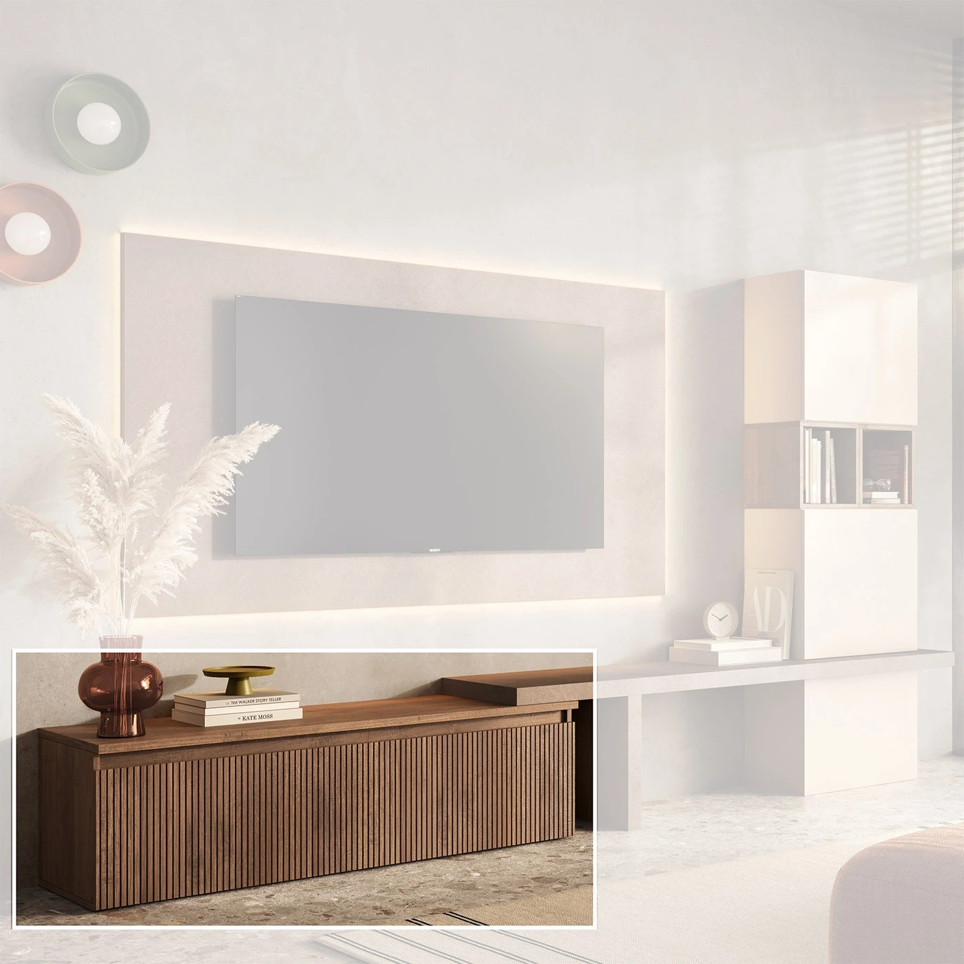 cassettone cannettato