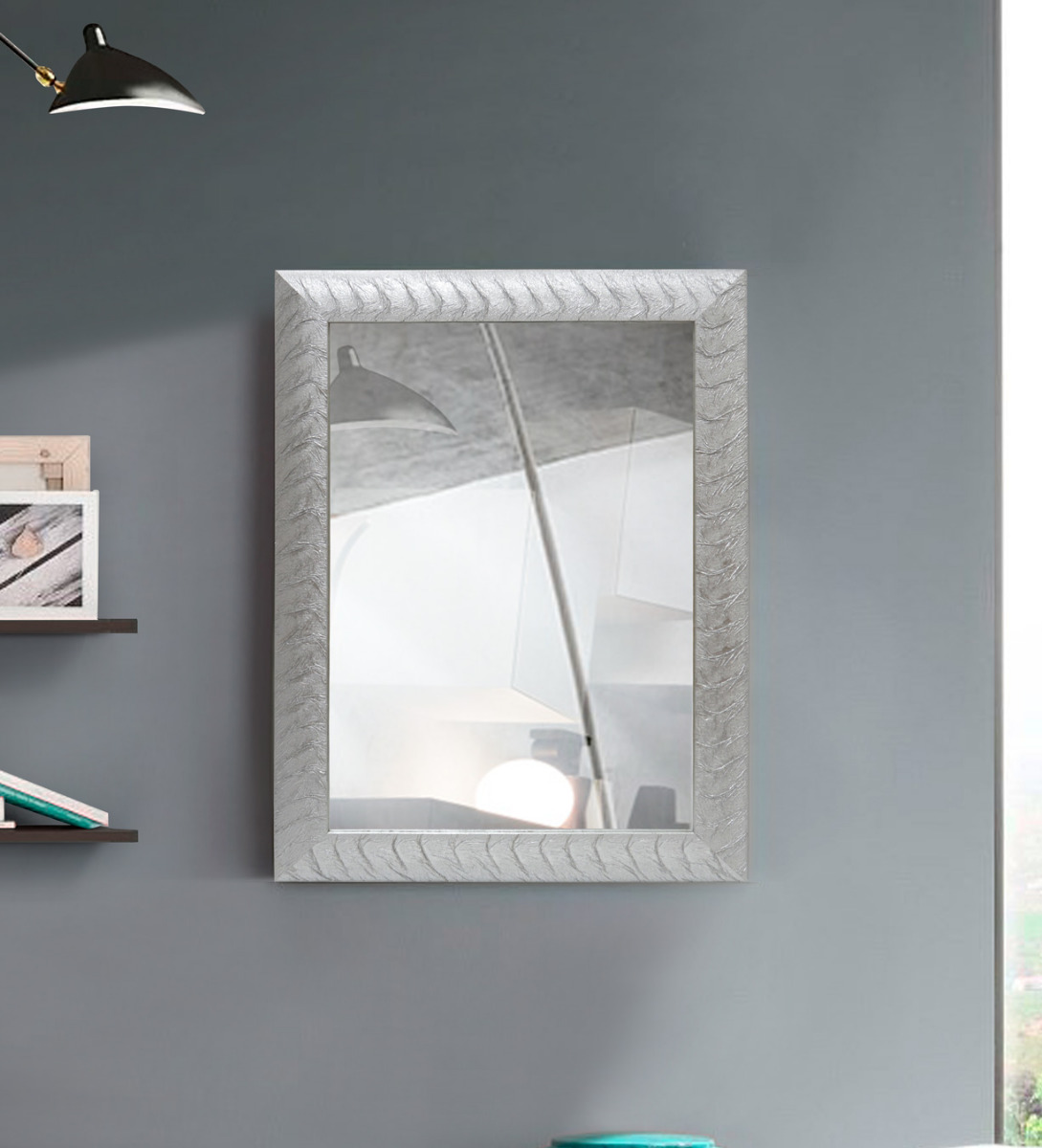 Specchiera in argento per soggiorno o bagno H.83