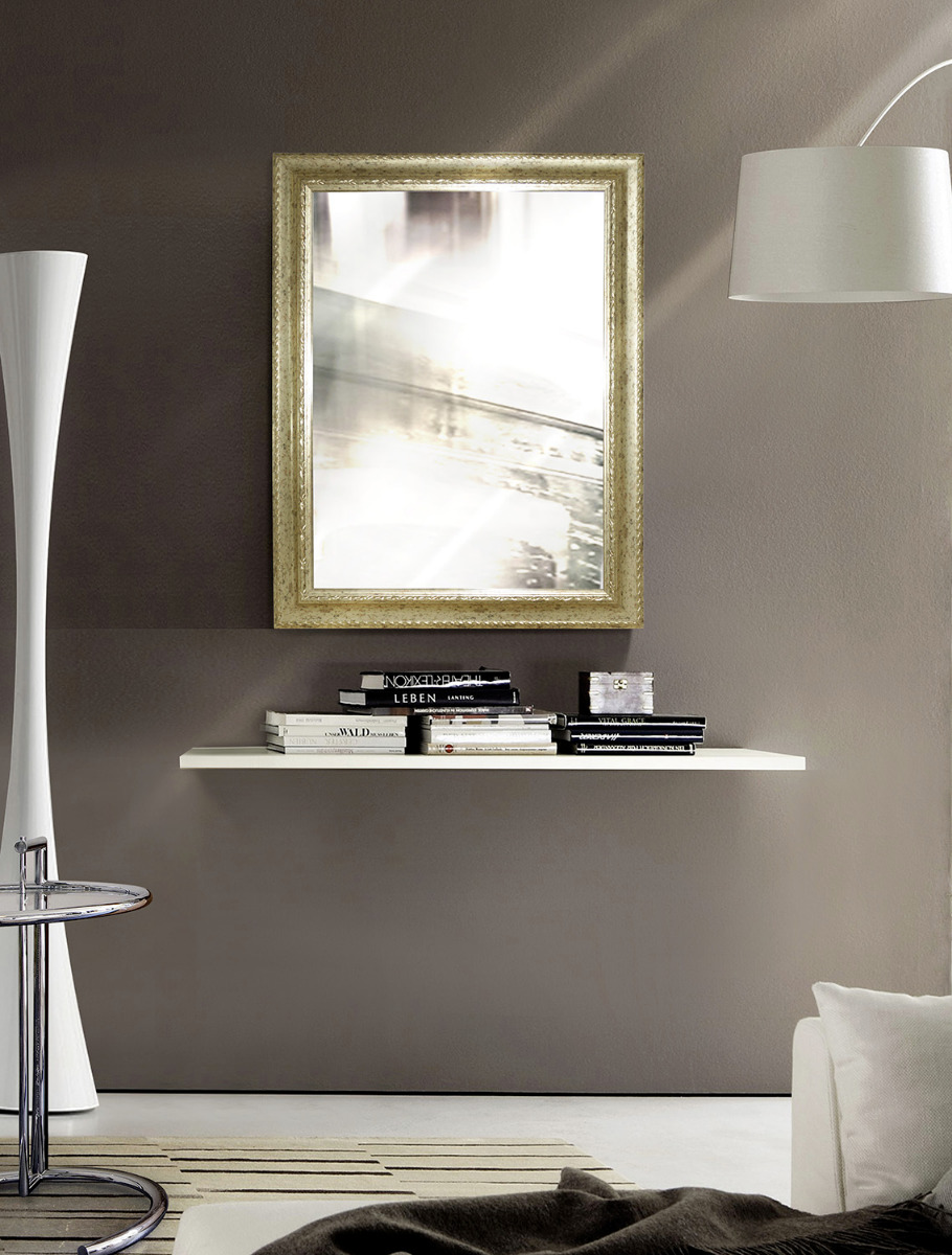 Specchiera in legno con misure personalizzabili, finitura Oro