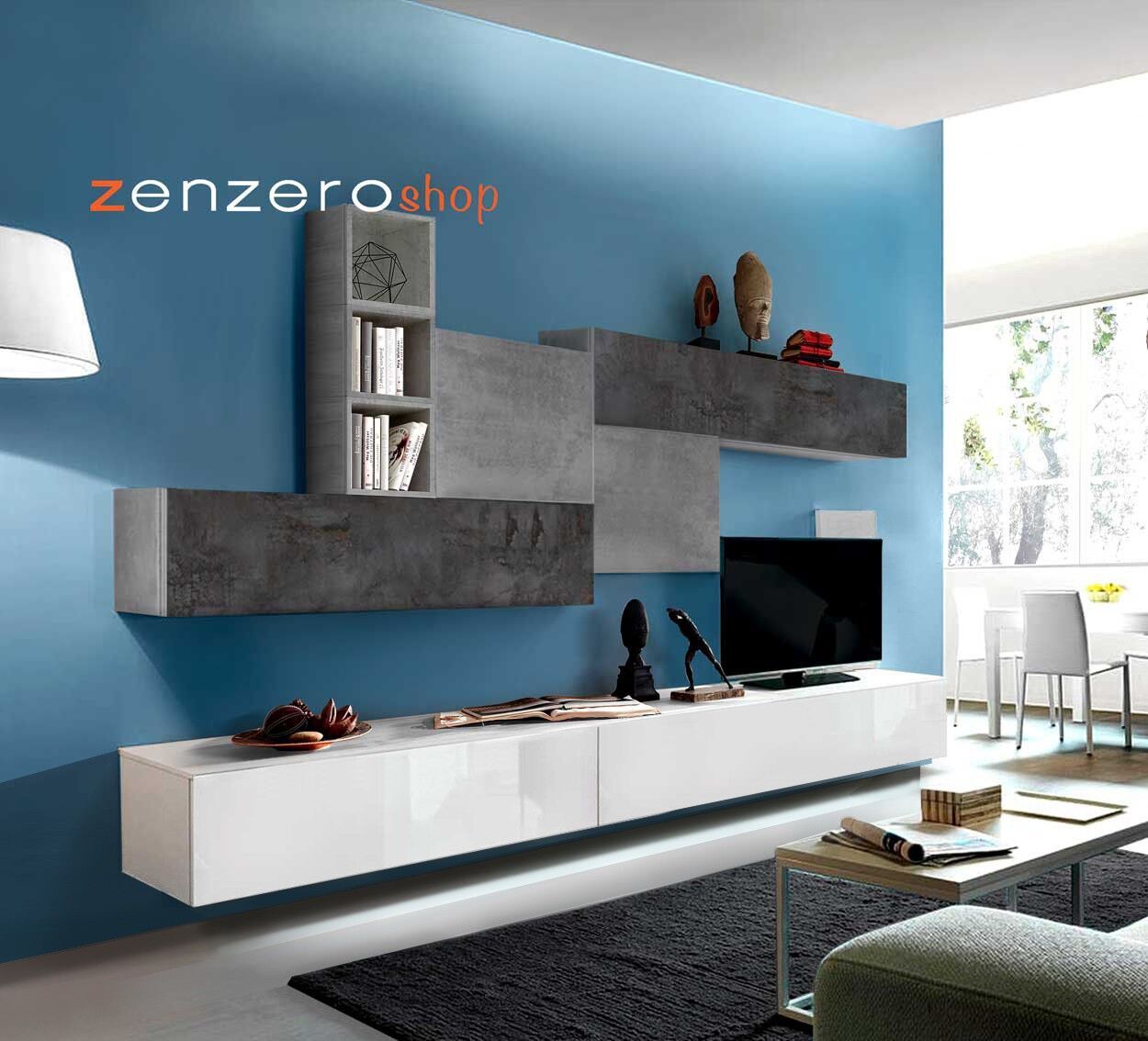 Convenienti Pareti attrezzate economiche, Soggiorno Zenzero, parete attrezzata con basi tv