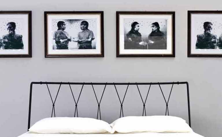 Letto in tubolare di ferro e ferro pieno Rust , color grafite, made in Italy