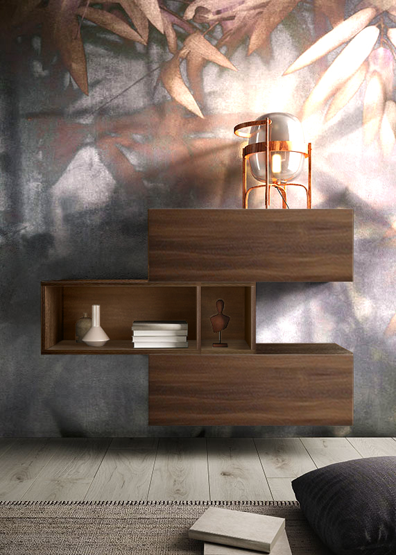 Madia moderna sospesa GJ 504 in finitura Quercia brown 