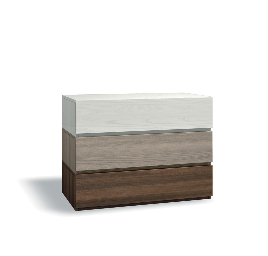 Comò stretto Tricolor con 3 cassetti  di alta qualità 