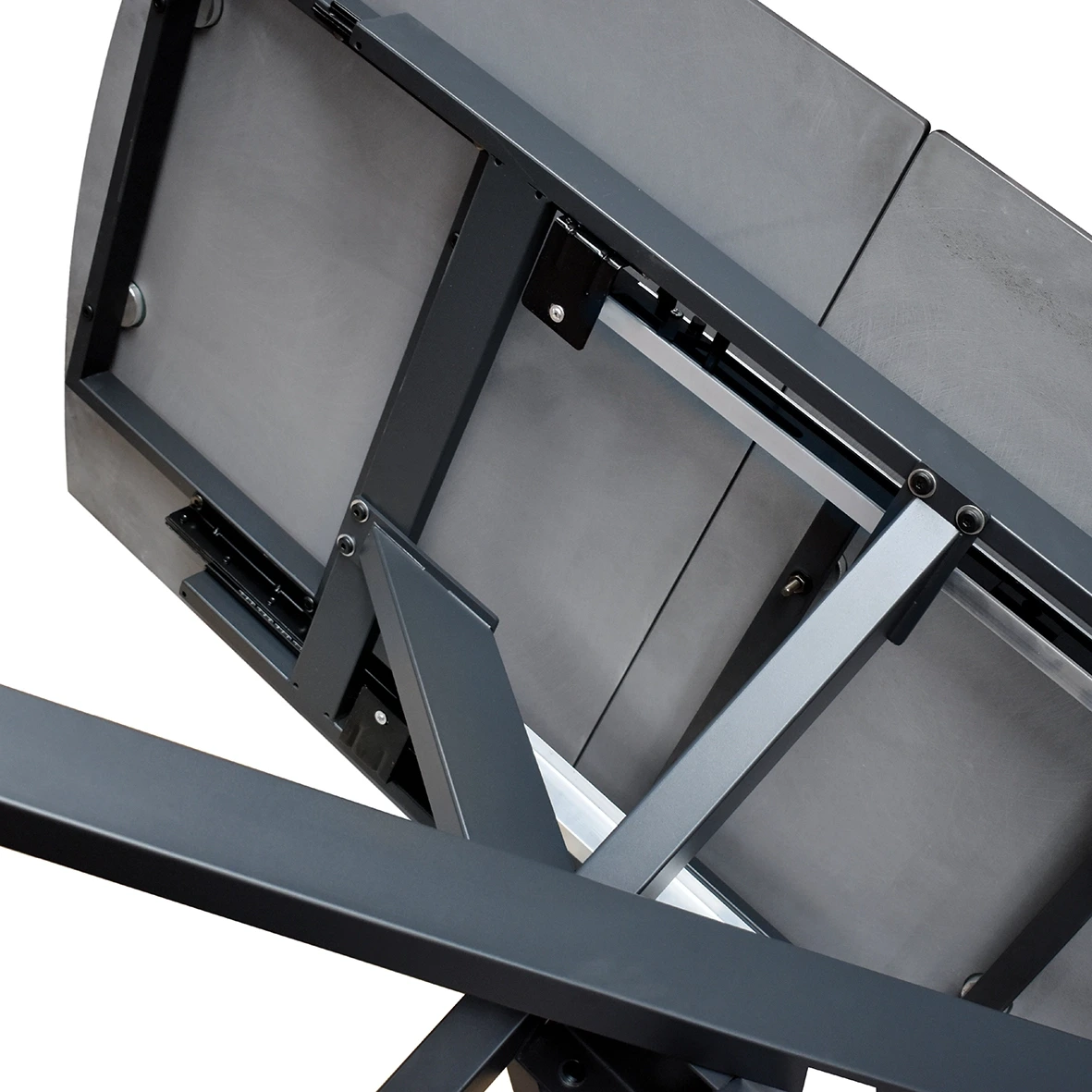 Tavolo moderno 150 x 90 cm, con piano in ceramica finitura Marmo Nero 
