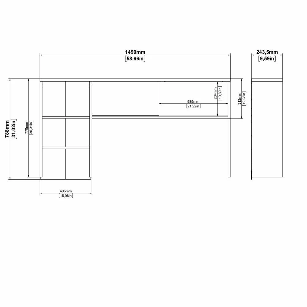 scrivania con alzata utile e comoda