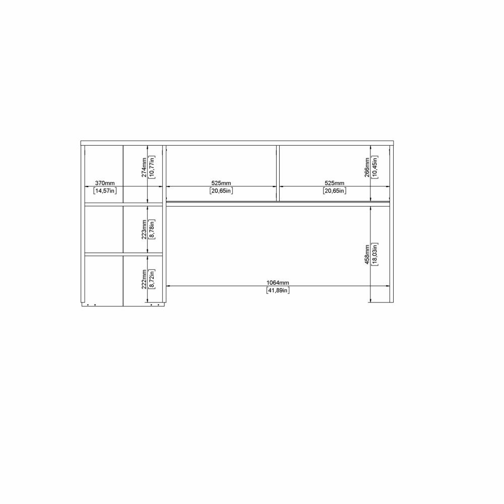 scrivania con alzata  color rovere