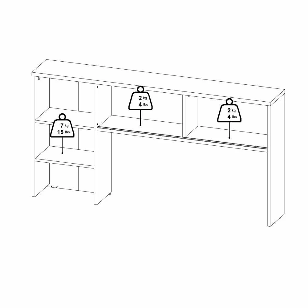 scrivania con alzata utile e comoda